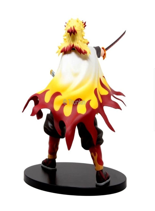 Trunkin | Demon Slayer Rengoku Kyojuro Attacking Mode with Sword Action Figure | PVC Multicolour Kimetsu no Yaiba Anime Figurine | Collectible Manga Weeb Toys Model | 20 Cms - Image 2
